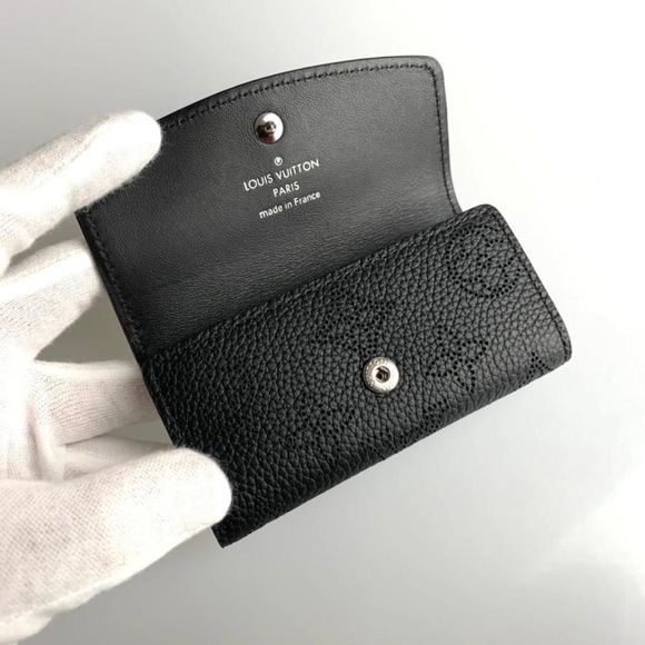 Louis Vuitton 4 Row Key Case Noir Black Silver Leather Genuine Leather Monogram - Picture 3 of 6